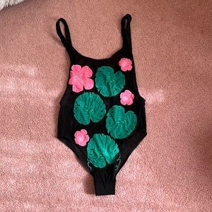 NWT Motel Rocks Goddess Hibiscus Swimsuit, Mesh Paradise Cut